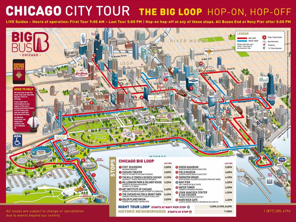 Plan des Big Bus de Chicago
