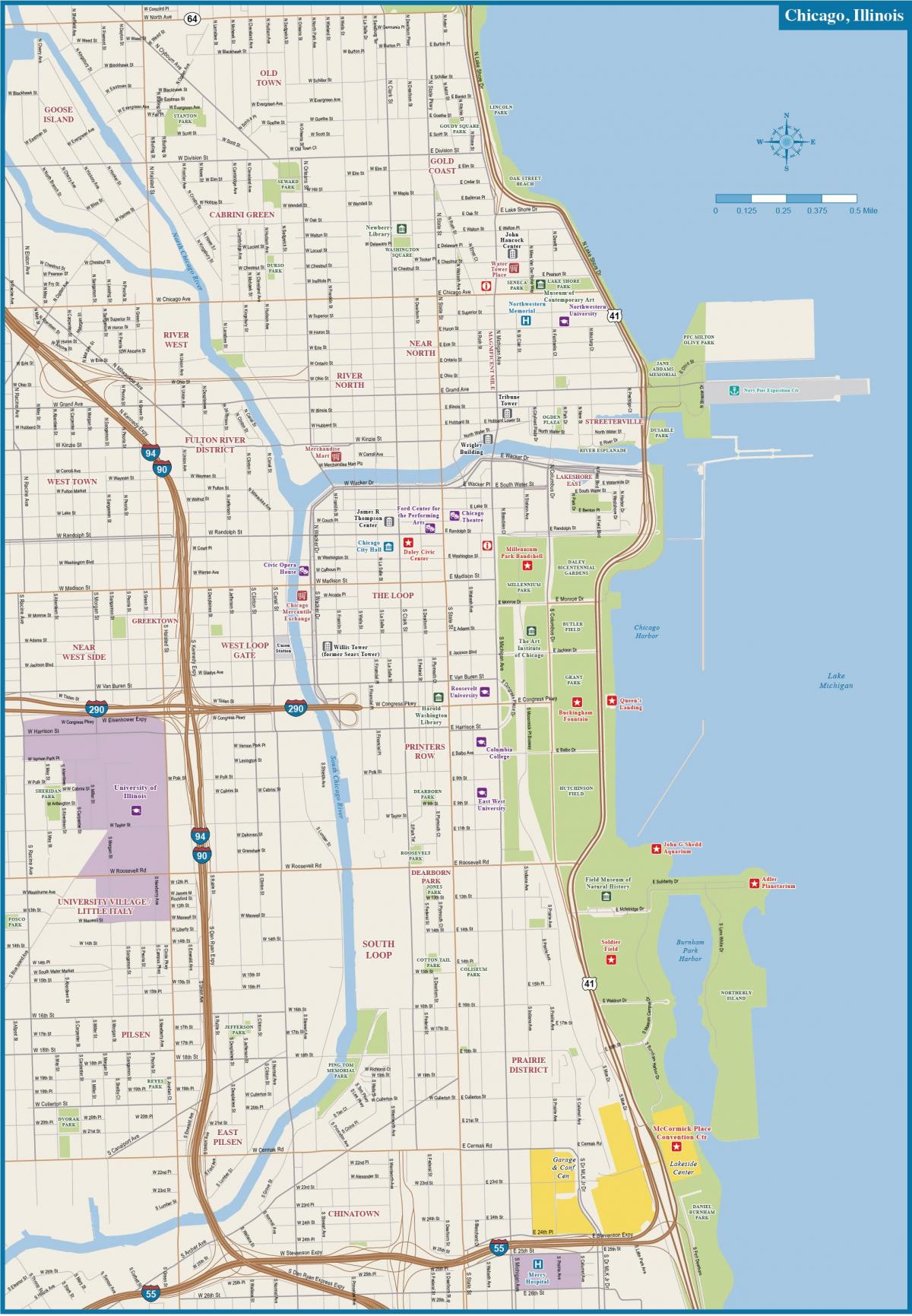 Plan du centre ville de Chicago