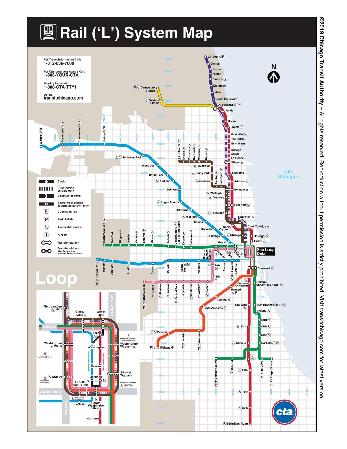 Plan des stations de metro de Chicago