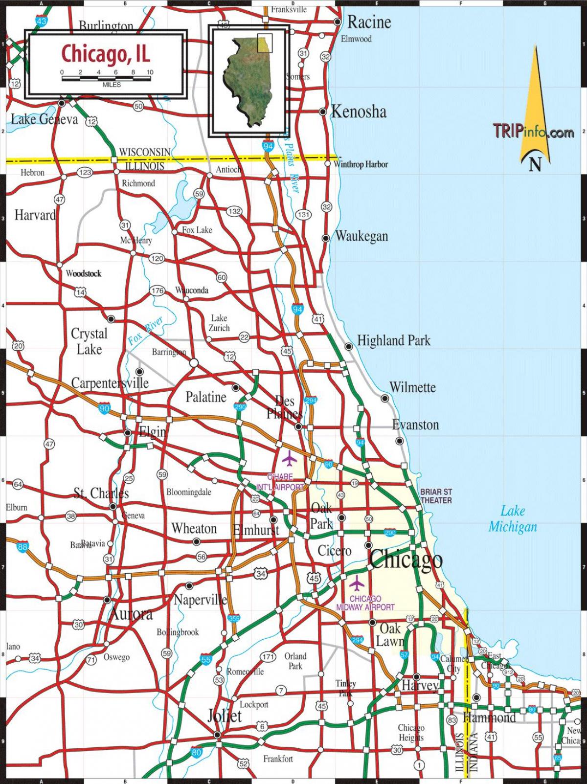 Plan des routes de Chicago