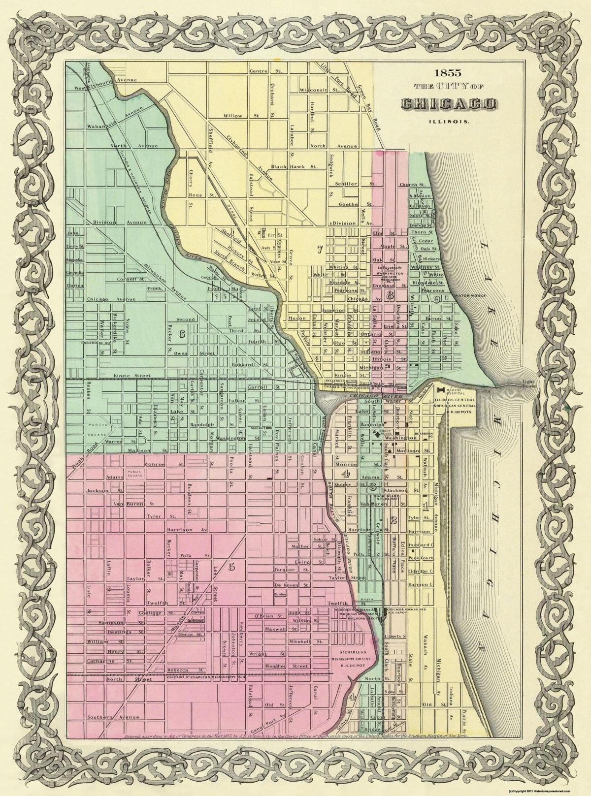 Plan antique de Chicago