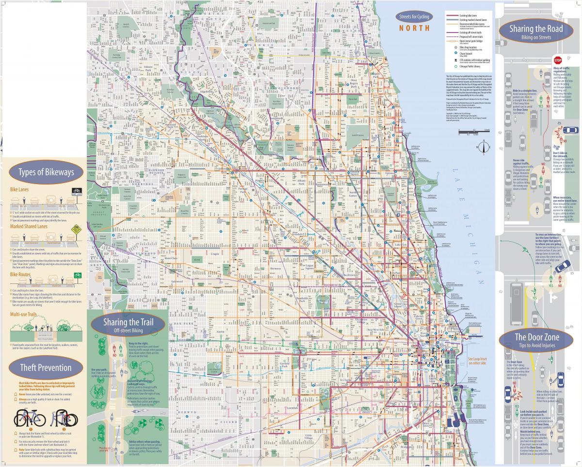 Plan des pistes cyclables de Chicago